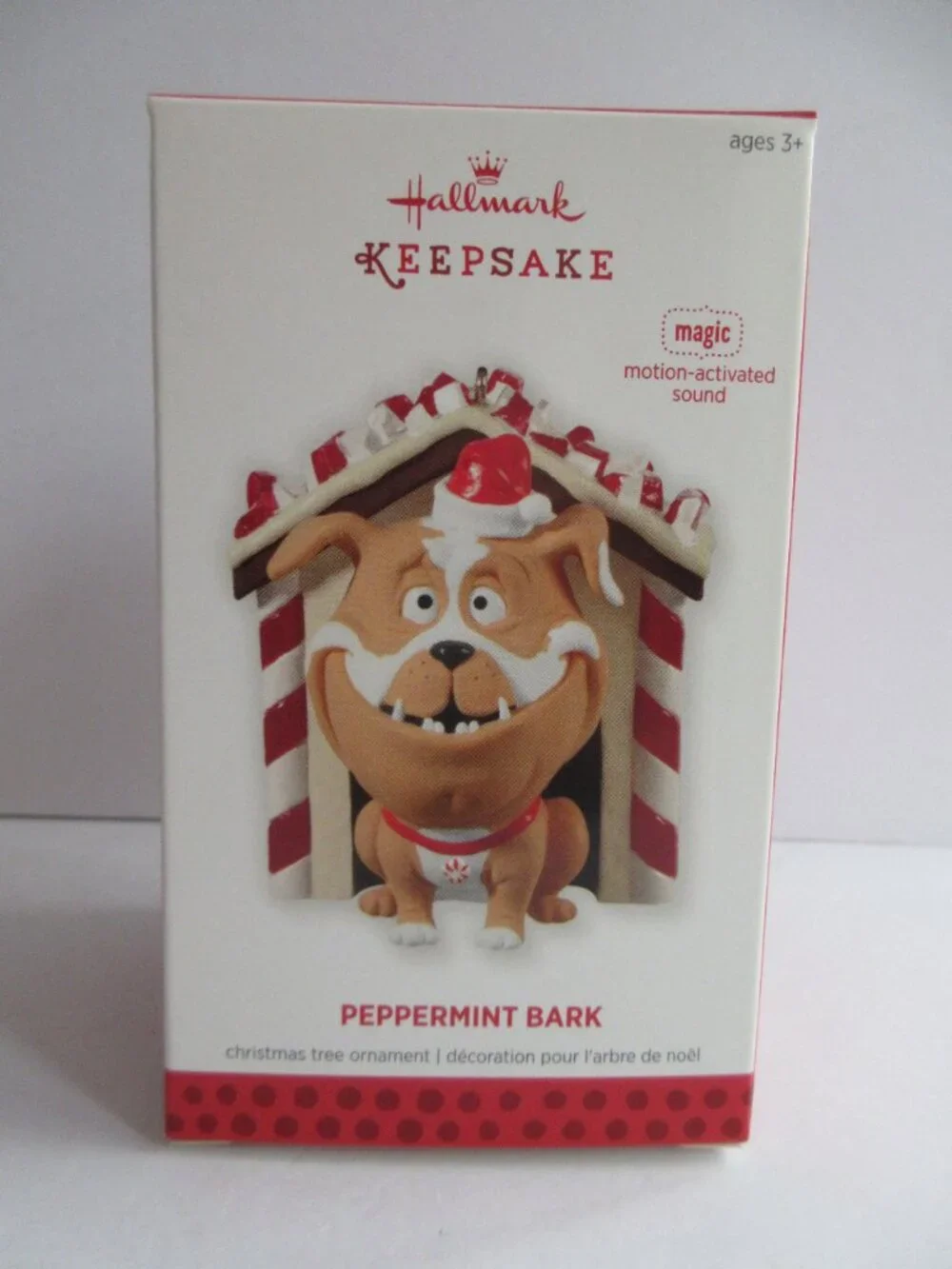 Hallmark Peppermint Bark MAGIC Ornament Motion Activated Sound 2013 NEW in Box